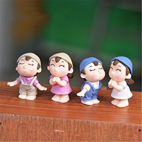 COOLTOP 2 Pairs Boys and Girls Miniature Plant Pots Bonsai Craft Micro Landscape DIY Decor