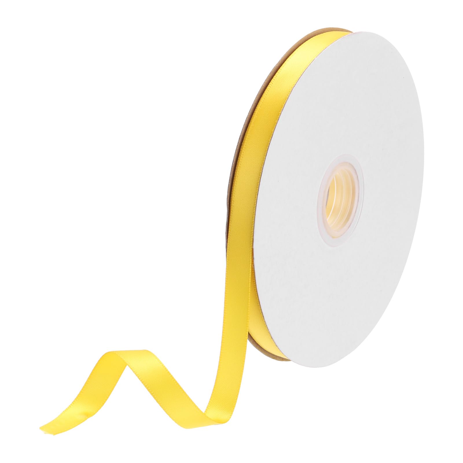 DMiotech 10mm Satin Ribbon 46m/150ft Thin Double Face Fabric Grosgrain Ribbon for Gift Wrapping Floral Hair Flower Bouquet, Olive Yellow