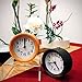 Alarm Clock,Orcbeg alarm clocks for bedrooms /Small Analog Wooden Circular Vintage Travel Digital Alarm Clock Battery Operated/No Tick With Snooze and Nightlight Backlight (LightWoodGrain)