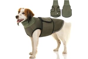 KOESON Dog Anxiety Vest, Thunder Jacket for Large Dogs Calming Jacket with Hoodie, Dog Anxiety Jacket for Fireworks, Separation, Anti-Anxiety Dog Hoodies for Noise Block & Ear Protection Green XL