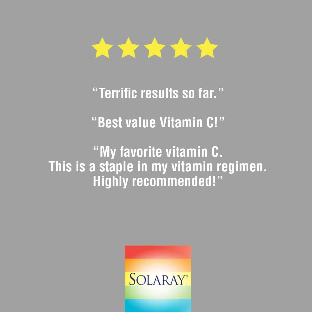 Solaray Vitamin C w/Rose Hips, Acerola & Bioflavonoids | 1000mg | Supports Immune Function & Healthier Skin, Hair, Nails | Non-GMO | Vegan | 250 CT: Health & Personal Care