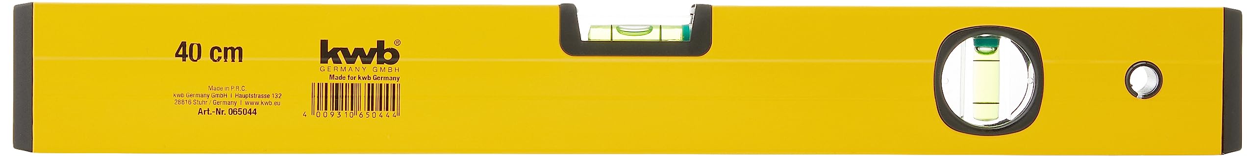 kwb Aluminium-Wasserwaage 40 cm, 0,5 mm/m Genauigkeit, Hoch präzise geschliffen, je 1 Horizontal und Vertikallibelle, Aluminium, Wasserwaage 2