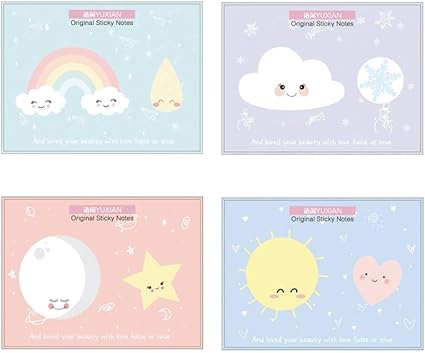 24 Unidades De Notas Adhesivas De Dibujos Animados Para El Clima Con Diseno De Gato Y Perro Sakura Cloud Star Color Memos Diary Diary Planner Calcomania Suministros De Oficina Amazon Es Oficina Y