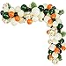 Dark Green Orange White Latex Balloon with Gold Confetti Balloons- Pack of 100