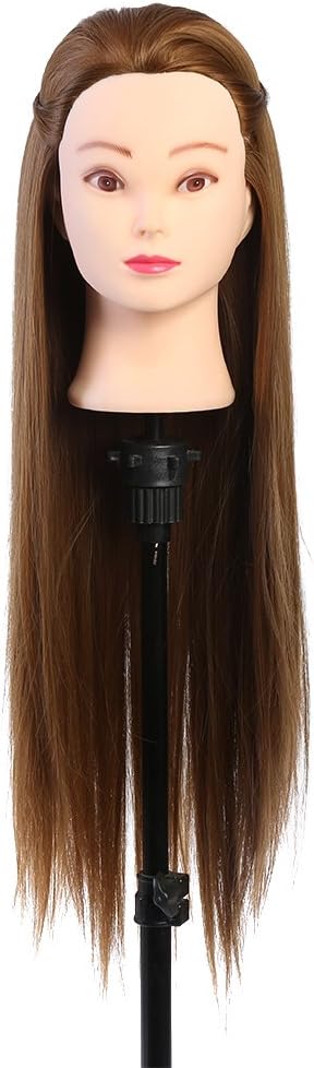Training Head 60 cm Mannequin Head Hair Styling Manikin Cosmetology Doll Head Synthetic Fiber Hair Hairdressing Training Model Head