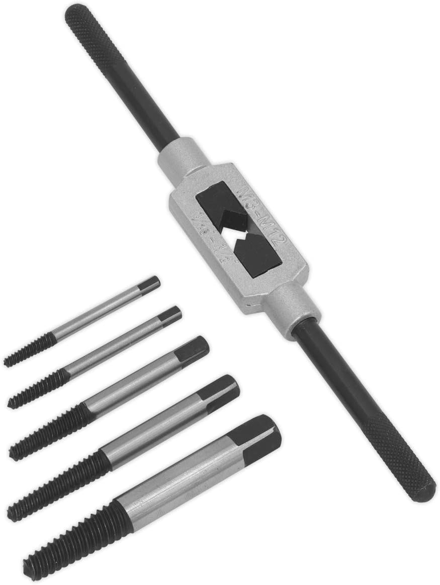 Sealey Ak721 Screw Extractor Set including Wrench 6Pc Helix Type, Multi-colour