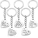 Zhanmai 5 Pack Teacher Gift Key Ring Heart Shaped Charm Keychain for Women (Heart Pendant)