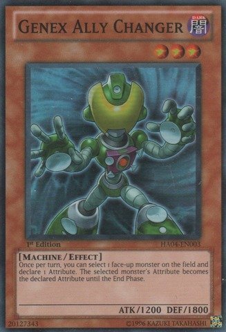 Yu-Gi-Oh! - Genex Ally Changer (HA04-EN003) - Hidden Arsenal 4: Trishulas Triumph - Unlimited Edition - Super Rare