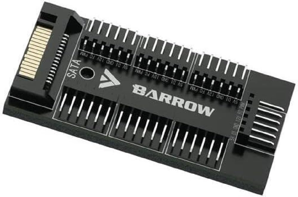 Barrow 7 Way SATA Power, 3Pin - 5v or 4Pin 12v Full Function Fan or RGB Hub