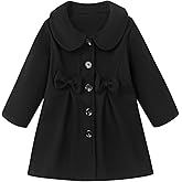 METYOUEZE Toddler Baby Girl Dress Coat Lapel Button Jackets Clothes Long Sleeve Solid Color Fall Winter Outfit
