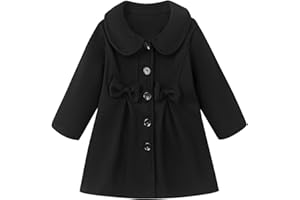 METYOUEZE Toddler Baby Girl Dress Coat Lapel Button Jackets Clothes Long Sleeve Solid Color Fall Winter Outfit