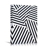 Canvas Wall Art Abstract Lines Abstract Colorful Geometric Hallway Minimalist Mixed Media Multicolor Patterns - 12x18 inches