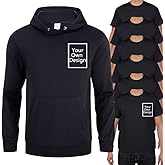 Custom Workwear Uniforms, 6 Pack T-Shirt 1 Hoodie, Personalized Work Shirts for Men Small Business Company Logo Front & Back