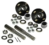R and P Carriages Build Your Own Trailer Axle 4 x 4 Bolt Hub Assembly with 1" Straight Round Spindles & Bearings