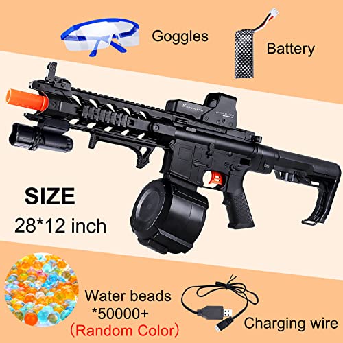 Jomnusw Splatter Ball Gun, Gel Ball Blaster with 50000+ Water Beads, Automatic M4 Splat Gun