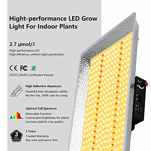 Sokply TS1000 LED Grow Light with Samsung Diodes, Dimmable Full