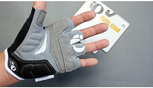 Black cycling gloves with padding on the palms, suitable for palm width measurement, anti-slip feature.