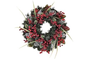 The Wreath Depot Tunbridge Winter Berry Wreath 24 Inch, Beautiful and Full Christmas Door Wreath, Designed in USA, White Gift Box Included
