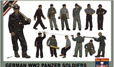 PLASTIC MODEL FIGURES WWII German panzer soldiers, set 2 1/72 Orion 72047