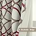 H.VERSAILTEX Blackout Curtains Printed Design 63 Inch Length 2 Panels Set Thermal Insulated Curtains for Bedroom Living Room Geometric Modern Grommet Window Drapes - Taupe and Red
