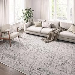 PureCozy Grey Area Rug 6x9 Indoor Vintage Living
