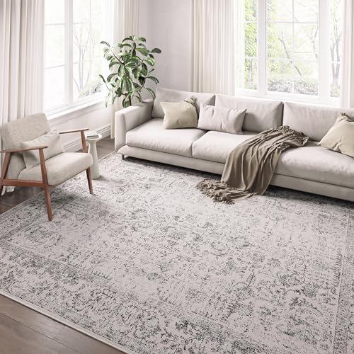 PureCozy Grey Area Rug 6x9 Indoor Vintage Living