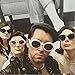 Clout Goggles Retro Vintage Oval Kurt Cobain Inspired Sunglasses Thick Frame Round Lens Glasses (White/Checkered/Black/Red, 51)