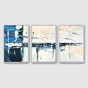 Framed Canvas Wall Art for Living Room, Bedroom Abstract Color Collage Pattern Canvas Prints for Home Decoration Ready to Hanging - 16"x24"x3 Panels