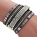 Susenstone Women Bohemian Bracelet Woven Braided Handmade Wrap (Black)