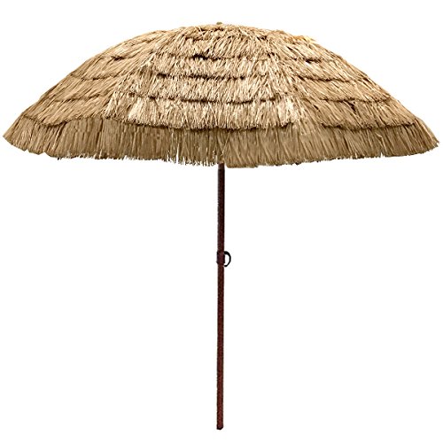 EasyGo - 8' Thatch Patio Tiki Umbrella – Tropical Palapa Raffia Tiki