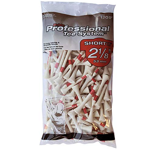 Pride Professional Tee System, 2-1/8 Inch Shortee Golf Tees - 120 Count Bag (Red on White) - Thumbnail 2