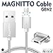MAGNITTO Nylon Braided Detachable Magnetic Micro USB Adapter with Fast Charging and Data Transfer Cable for any Android Phones Devices HTC Moto LG Samsung Galaxy S3 S4 S6 S7 for car 3.3FT 2.4A(Silver)