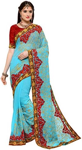 Indhur Georgette Saree ( _Blue_)