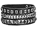 Y-blue Multicolor Cuff Bling Leather Bracelet, Stud Adjustable for Boys Girls 5 Color Black