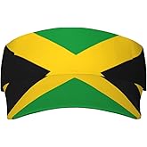 Vintage Jamaica Flag Jamaican Hats Sun Visor Sun Sports Adjustable Visor Hat for Men Women Black Gold Green