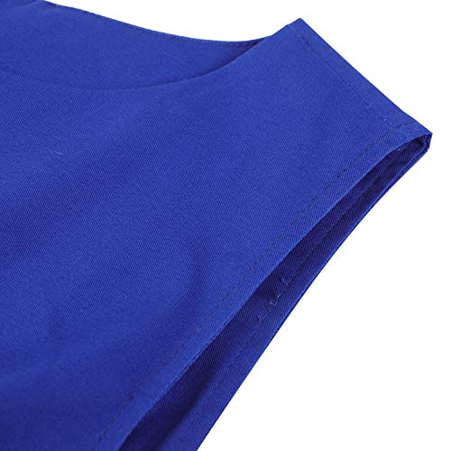 OWIN Women's Vintage 1950's Floral Spring Garden Rockabilly Swing Prom Party Cocktail Dress Royal Blue