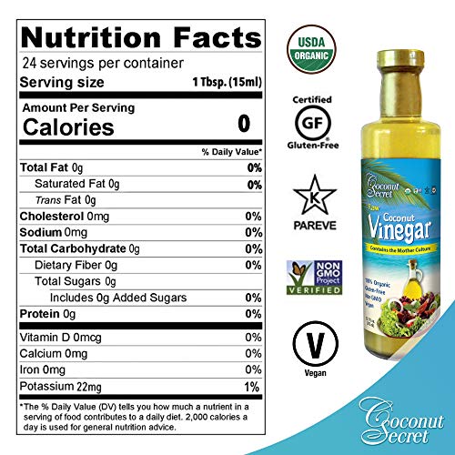 Coconut Secret Raw Coconut Vinegar - 12.7 fl oz - Rich in Vitamins & Amino Acids - Organic, Vegan, Non-GMO, Gluten-Free, Kosher - Keto, Paleo, Whole 30 - 24 Servings - Thumbnail 5