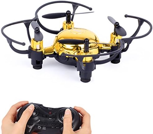 Lukada Mini RC Quadcopter Drone With Remote Control, 2.4G 4 Channel 6 Axis With 3D Flip Headless Mode One Key Return Nano Copters, Mini Pocket Drone For Beginners,Golden
