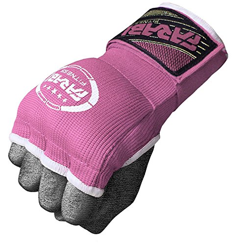 Farabi Kids Hybrid Boxing Inner Gloves Punching Boxing MMA Muay Thai Gym Workout hand wraps Gel inner gloves fingerless gloves bandages mitts hand protector. (Junior, Pink)