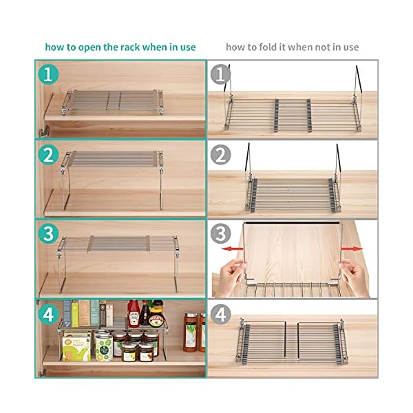 HapiRm Cupboard Shelf Organiser Adjustable Cupboard Storage, Kitchen Cupboard Organiser Pantry Organizers and Storage…