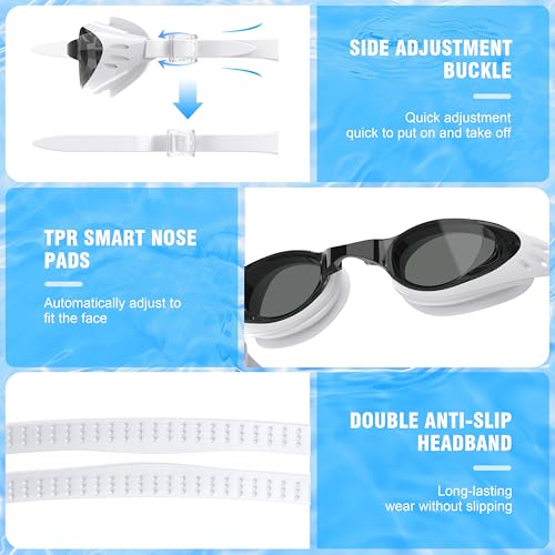 Ambienden Anti-fog Swimming Goggles General | Swimming Goggles Men Women for Adults UV Protection Waterproof | 3D Silicone Seal, Self-Adjusting Nose Bridge