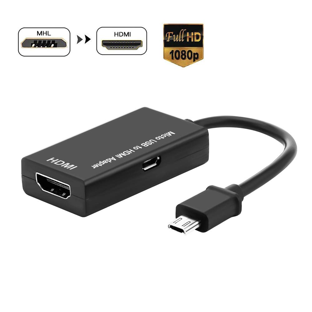 Micro USB to HDMI Cable Converter, MHL HDTV Adapter Smartphones Tablets, Support 1080P High Definition, Compatible Samsung Galaxy S5, S4, S3, Note 4/3/2 (Black-1)