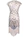 PrettyGuide Women's 1920s Flapper Dress Crystal Sequin Embellished Fringed Gatsby Dress