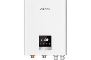 Electric Tankless Water Heater,ORBEK 18KW 240V On Demand Instant Water Heater, Endless Hot Water for Residential House Use, with LED Digital Display, 2-3 Point of Use Hot Water