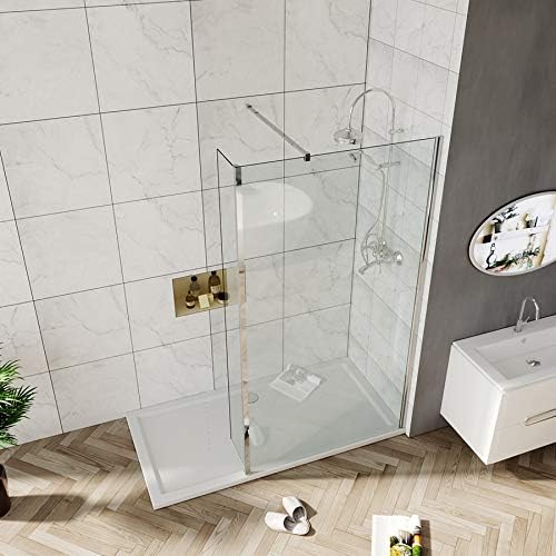 ELEGANT 900mm Bathroom Shower Screen Walk in Wet Room Shower Door 6mm