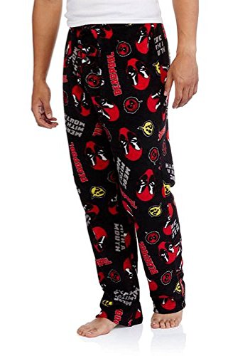 Marvel Deadpool Merc With a Mouth Men's Plush Fleece Pants (Medium)