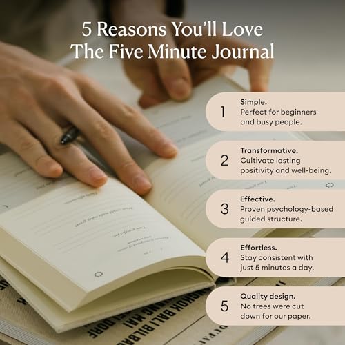 Gratitude Journal with Metal Pen, for More Happiness, Positivity, Mindfulness & Self Care, A Simple Effective Daily Mindfulness Journal, for Women & Men (White)