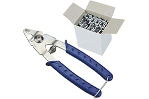 LUCKY FARM Hog Ring Pliers With 600pcs M Nail clips for Chicken Quail Pigeon Pet Cage Poultry Clamp Installation Tools Fences Netting Tags Traps Cage