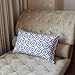 Slow Cow Linen Embroidered Lumbar Cushion Cover Pillowcase Geometric Pattern Designs Rectangular Throw Pillow Cover 12 x 20 Inches Navy Blue