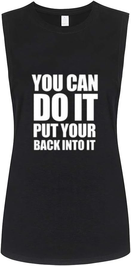 WINGZOO Womens Workout Tank Tops-You Can Do It Novelty Funny Saying Fitness Gym Racerback Sleeveless Shirts for Women